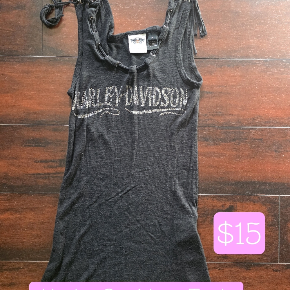 Harley-Davidson Black Tank with Silver Accents